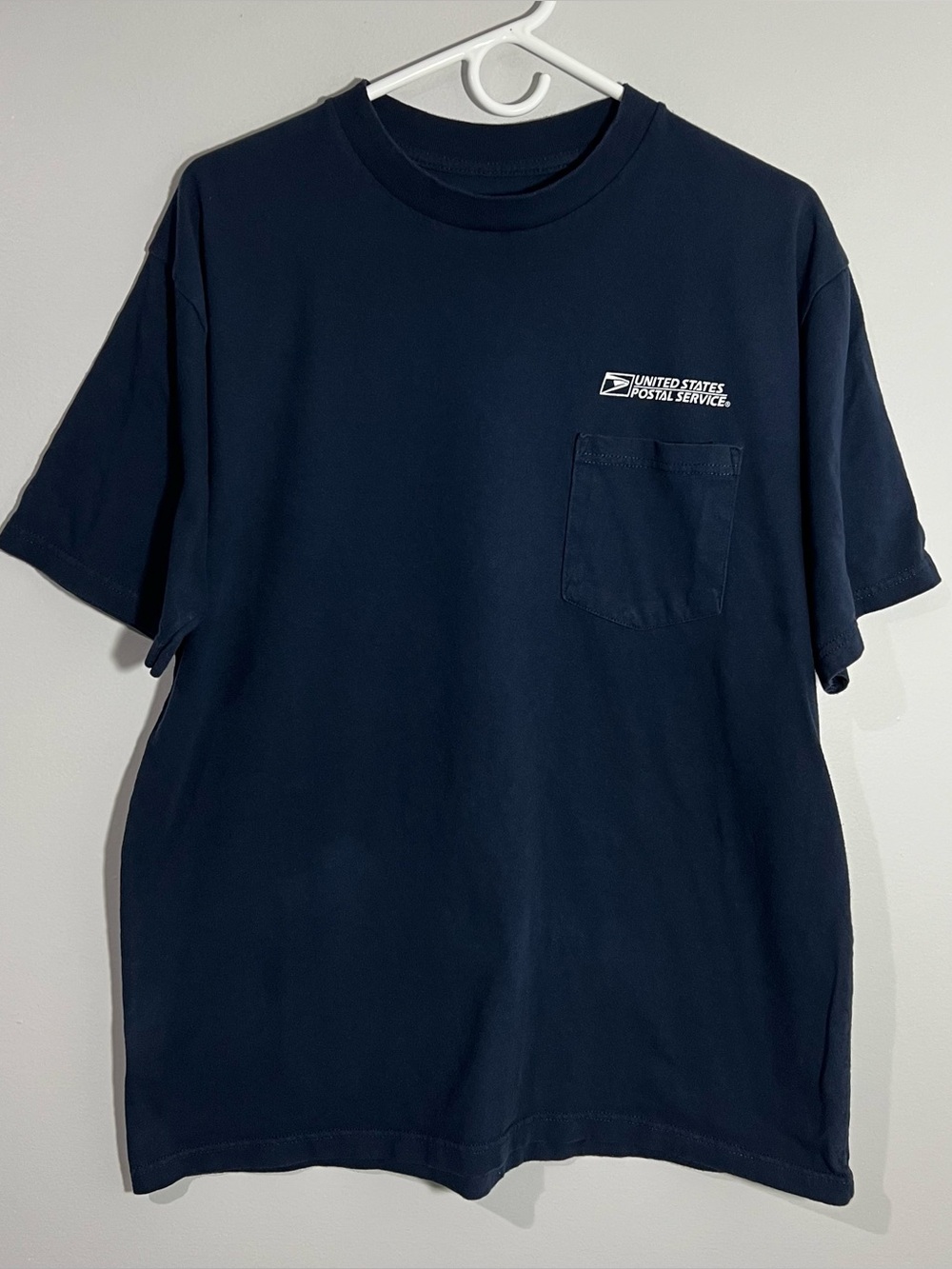 Union Line USPS United States Postal Service Pocket Navy T-Shirt Mens Large